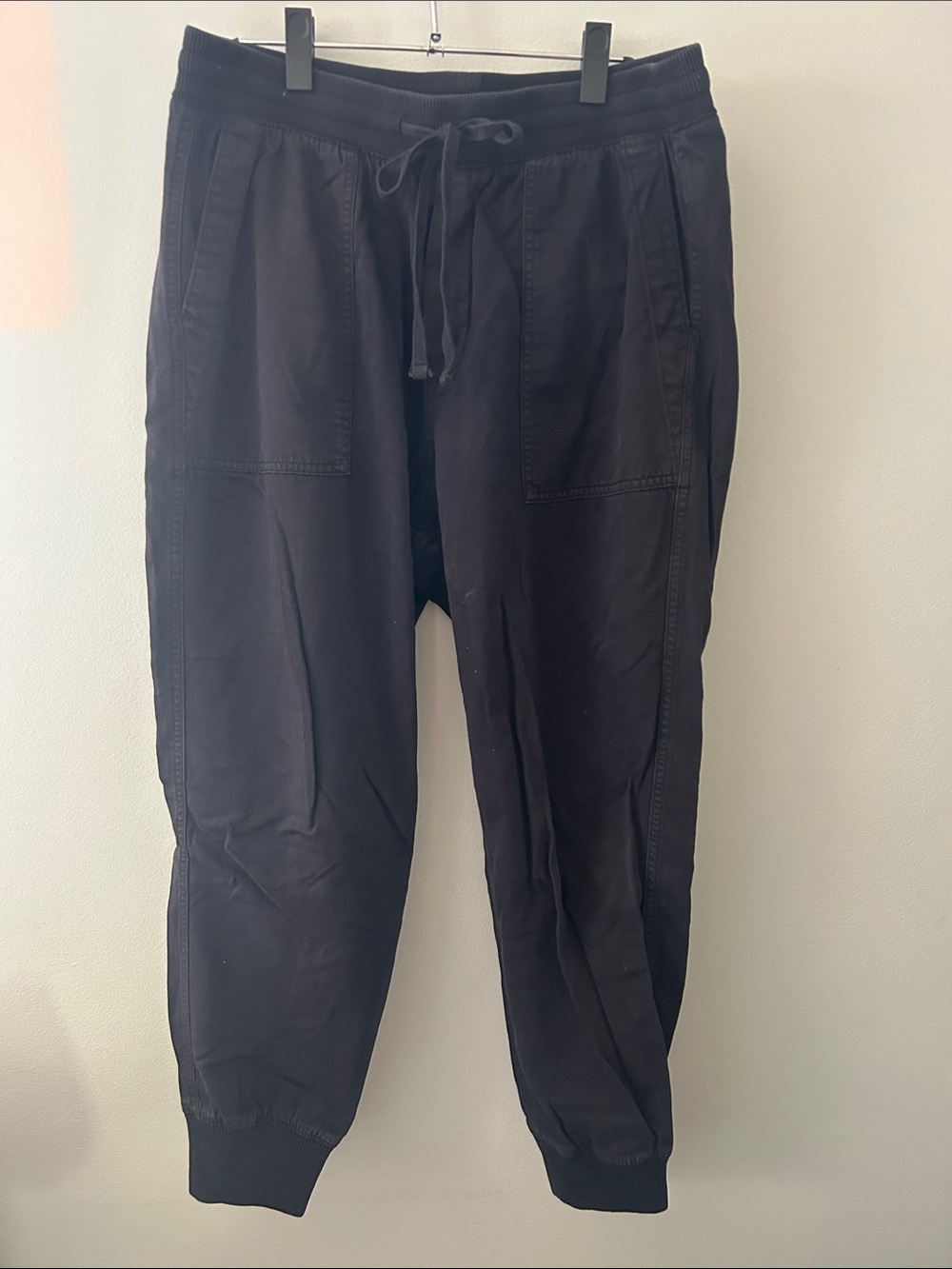 Gap Black Drawstring Khaki Joggers, Size Large